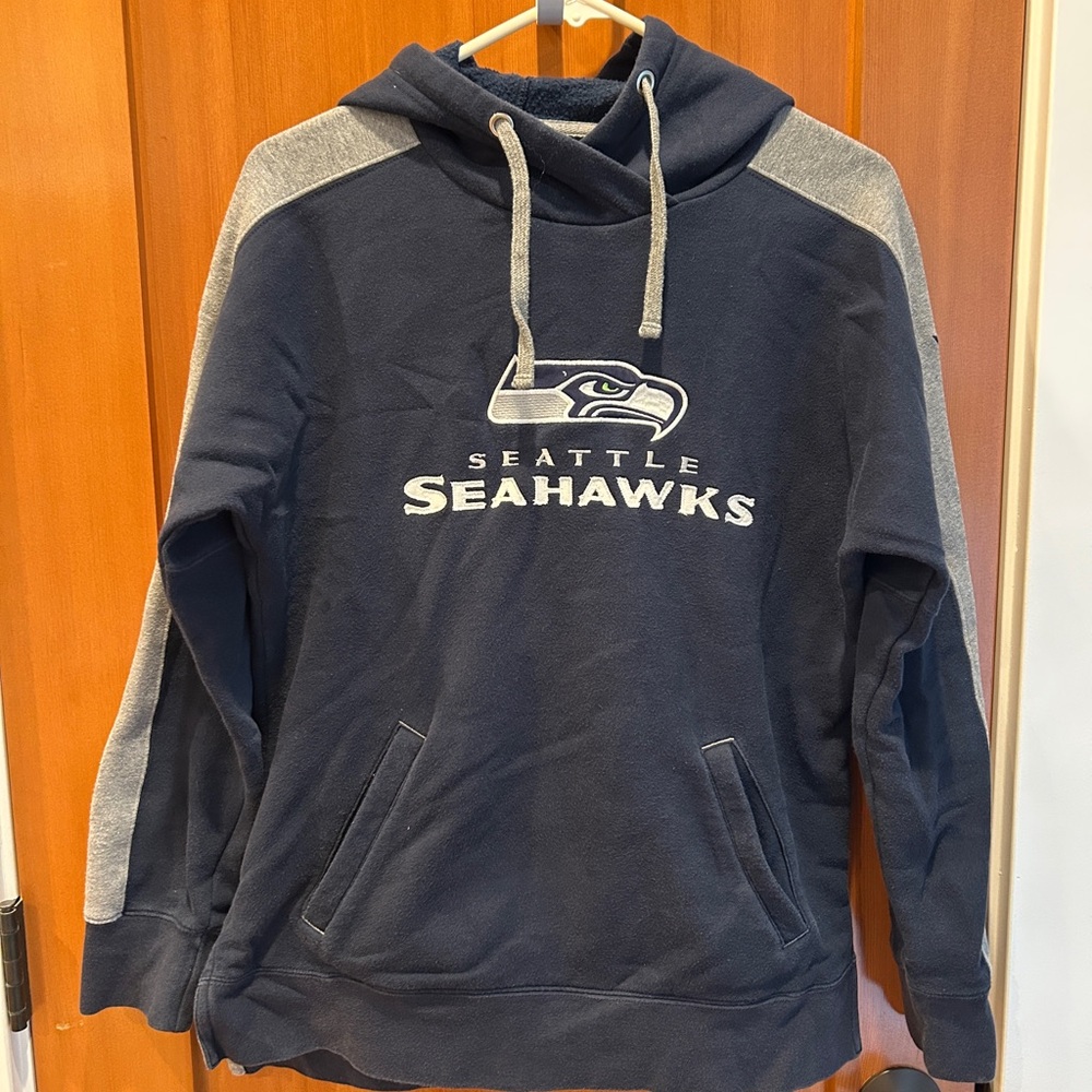 Seattle Seahawks Navy/Grey Hoodie Sz M